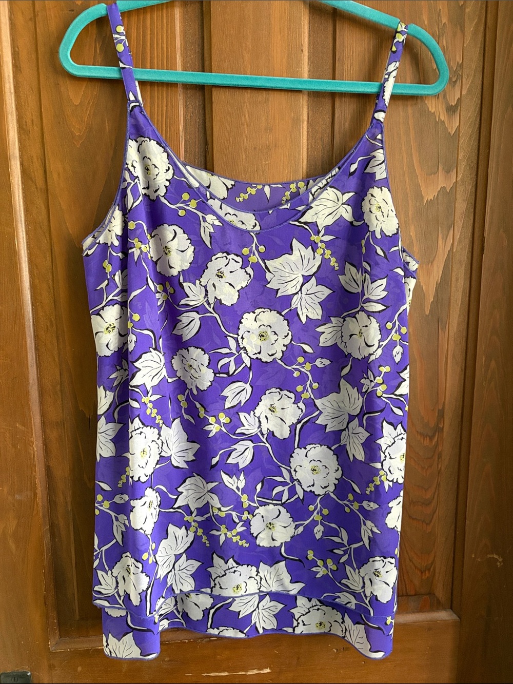 CAbi Purple Floral Camisole with White Flowers